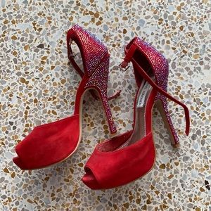 Steve Madden Red rhinestone heel sandals